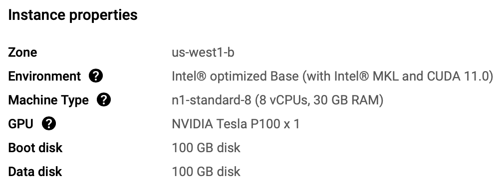 GCP Instance Details